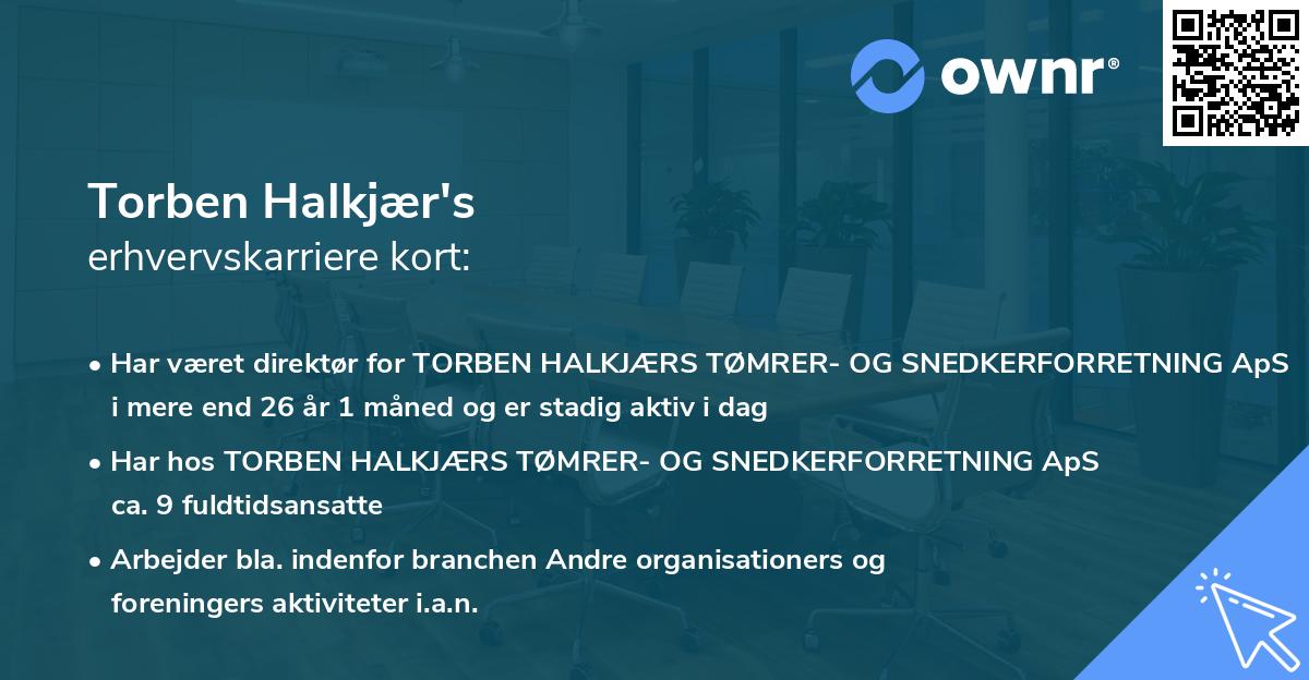 Torben Halkjær's erhvervskarriere kort