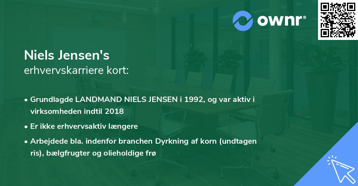 Niels Jensen's erhvervskarriere kort