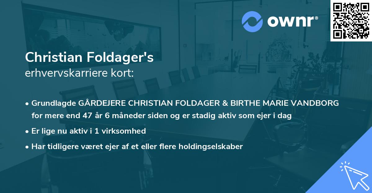 Christian Foldager's erhvervskarriere kort