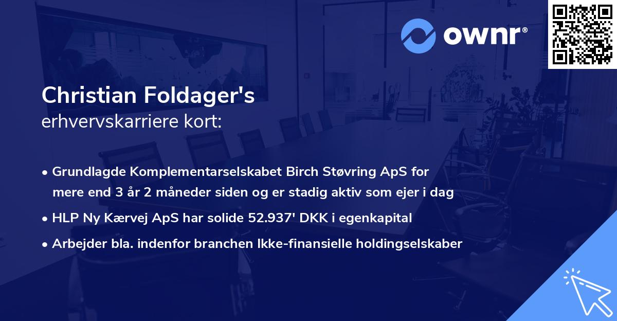Christian Foldager's erhvervskarriere kort