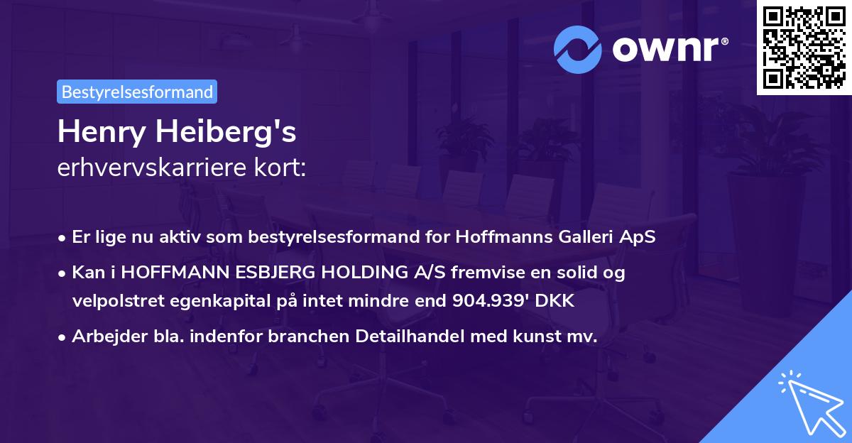 Henry Heiberg's erhvervskarriere kort