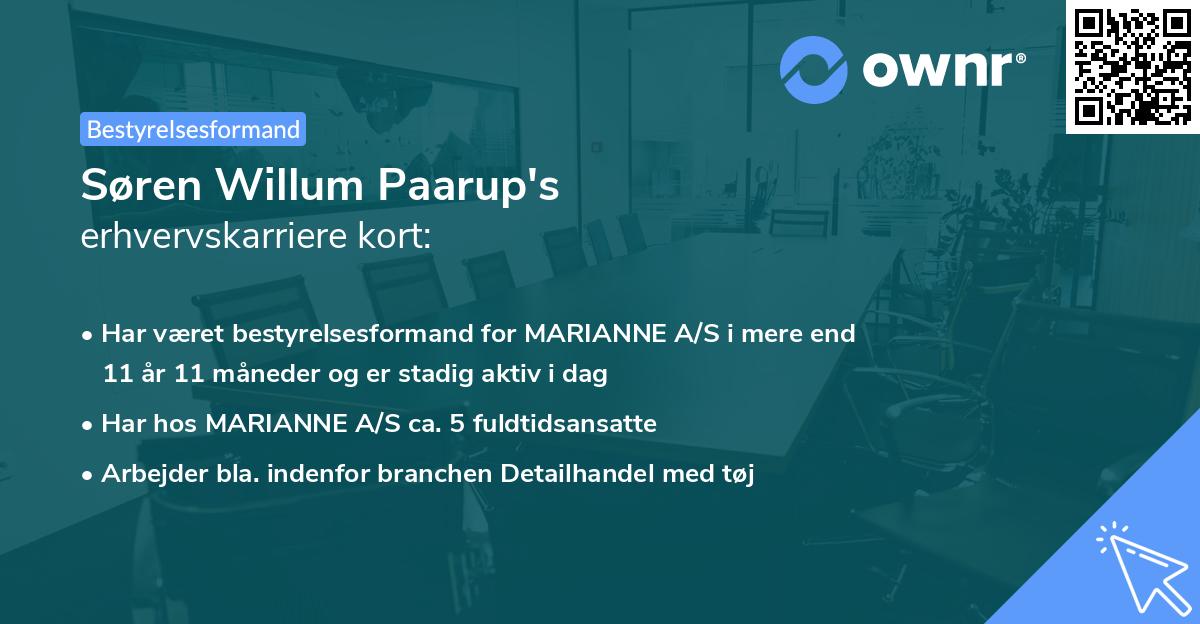 Søren Willum Paarup's erhvervskarriere kort