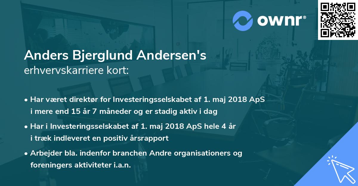 Anders Bjerglund Andersen's erhvervskarriere kort
