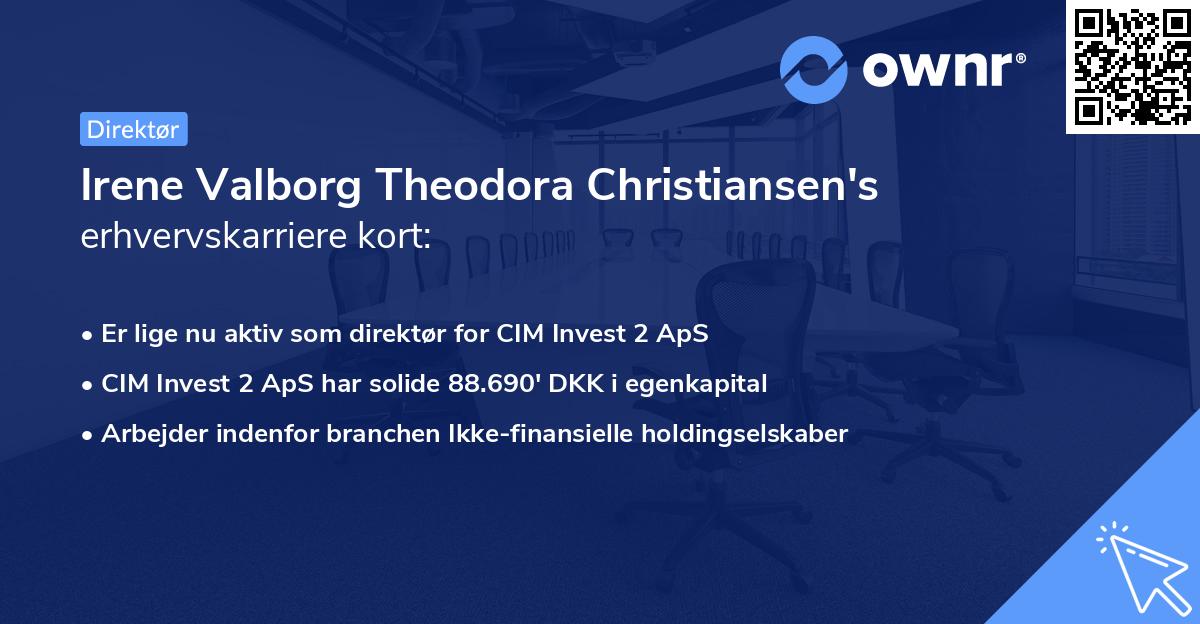 Irene Valborg Theodora Christiansen's erhvervskarriere kort