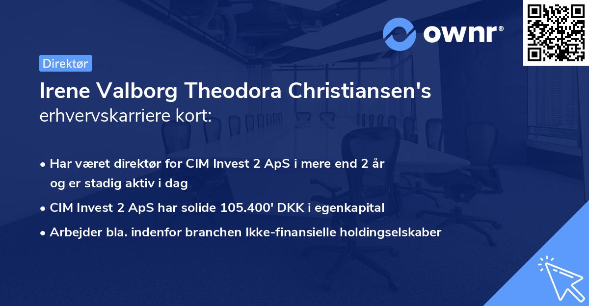 Irene Valborg Theodora Christiansen's erhvervskarriere kort