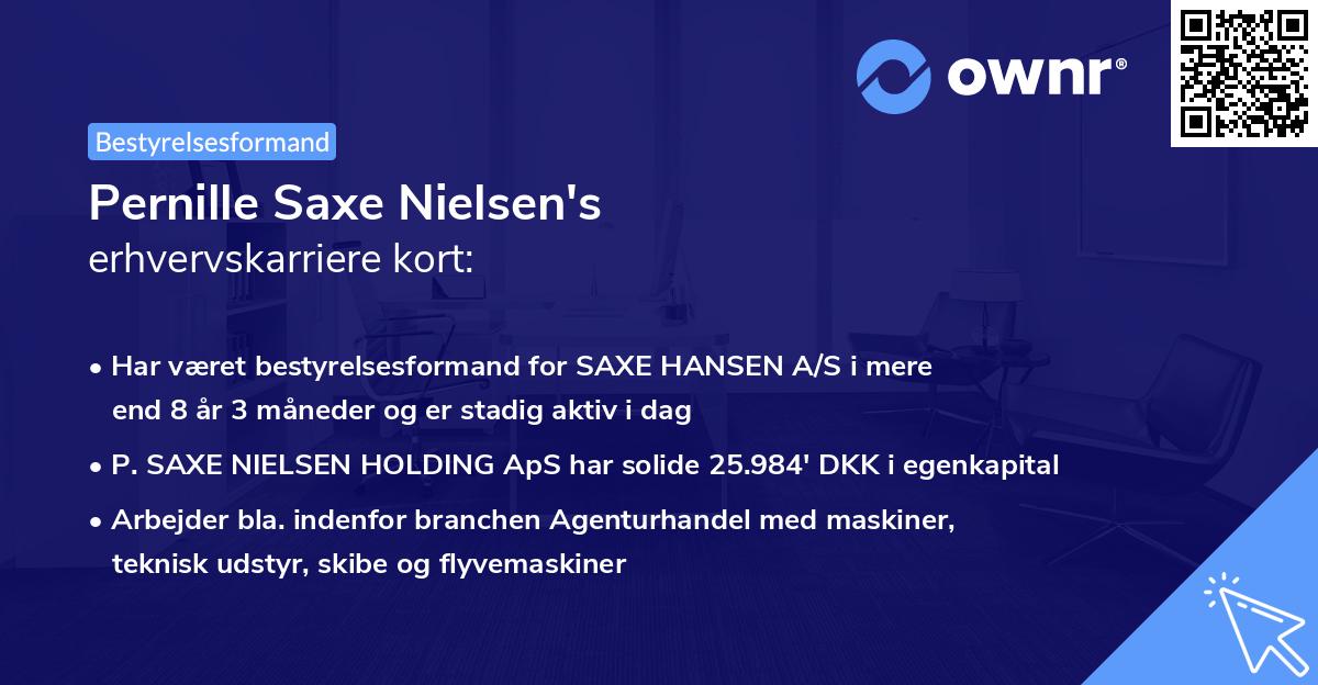 Pernille Saxe Nielsen's erhvervskarriere kort