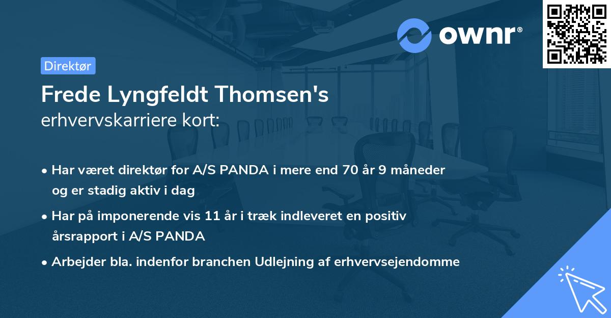 Frede Lyngfeldt Thomsen's erhvervskarriere kort