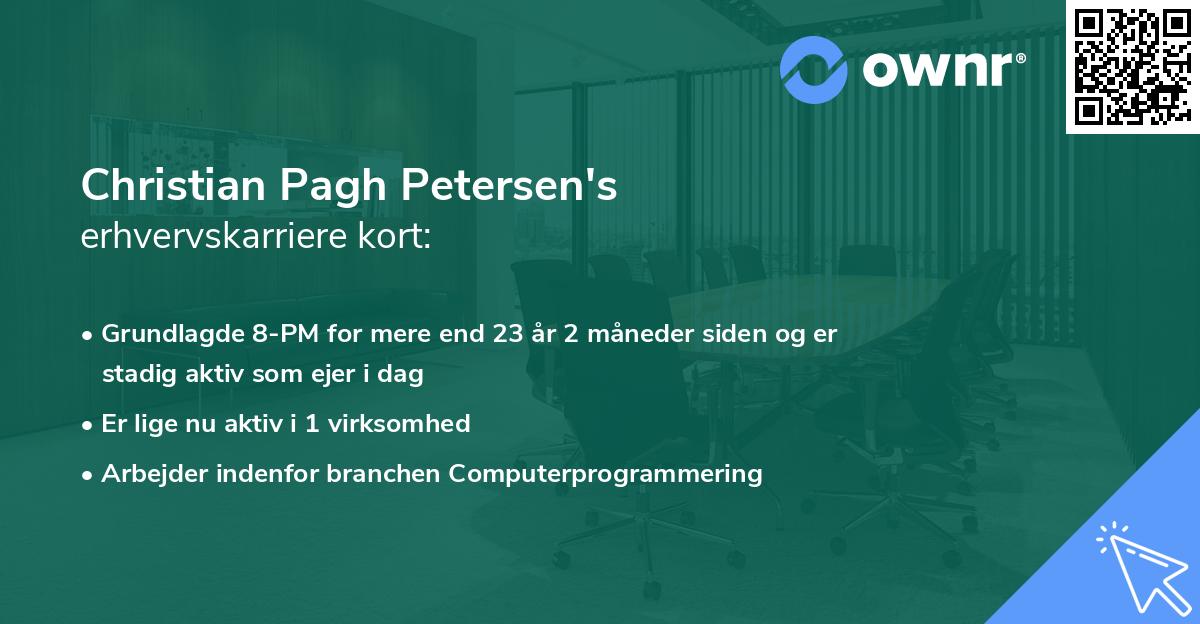 Christian Pagh Petersen's erhvervskarriere kort