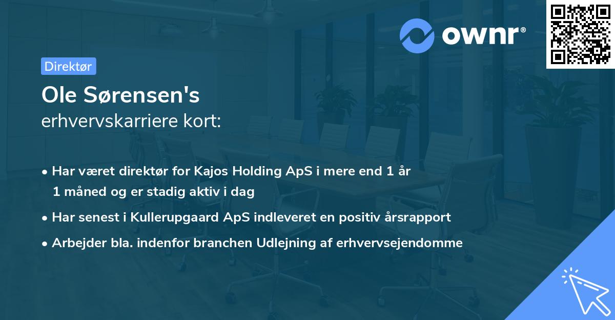 Ole Sørensen's erhvervskarriere kort