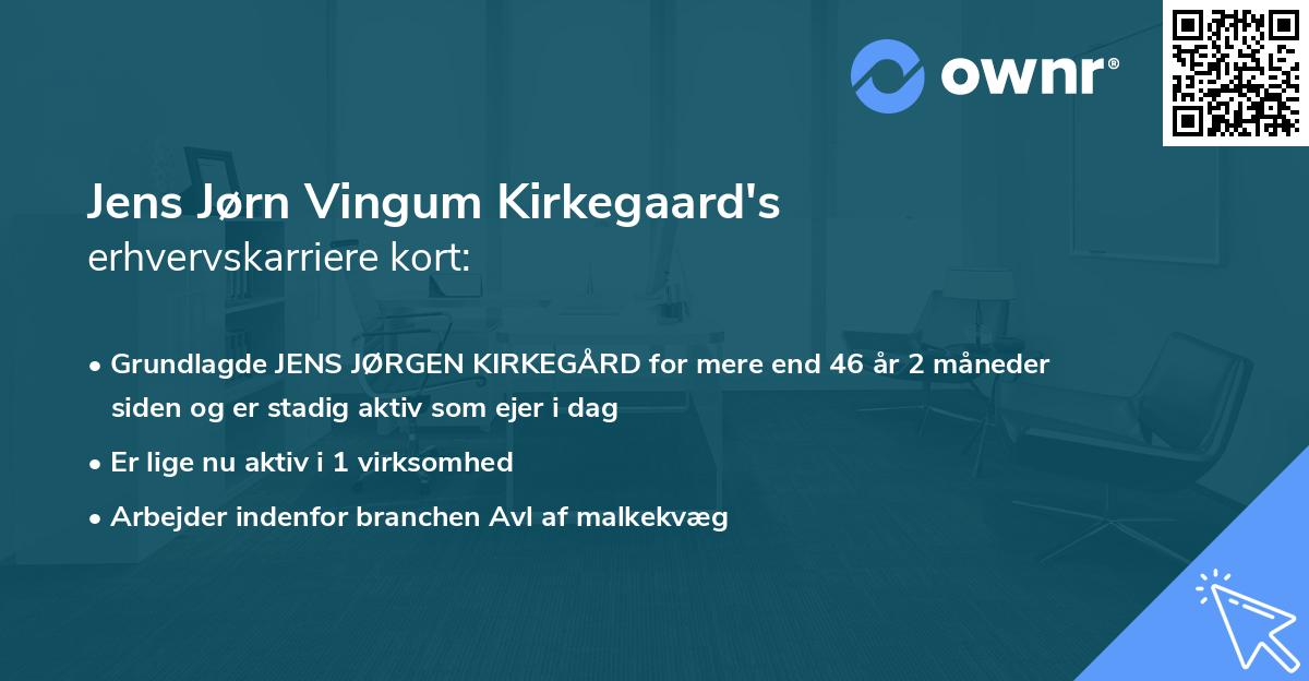 Jens Jørn Vingum Kirkegaard's erhvervskarriere kort