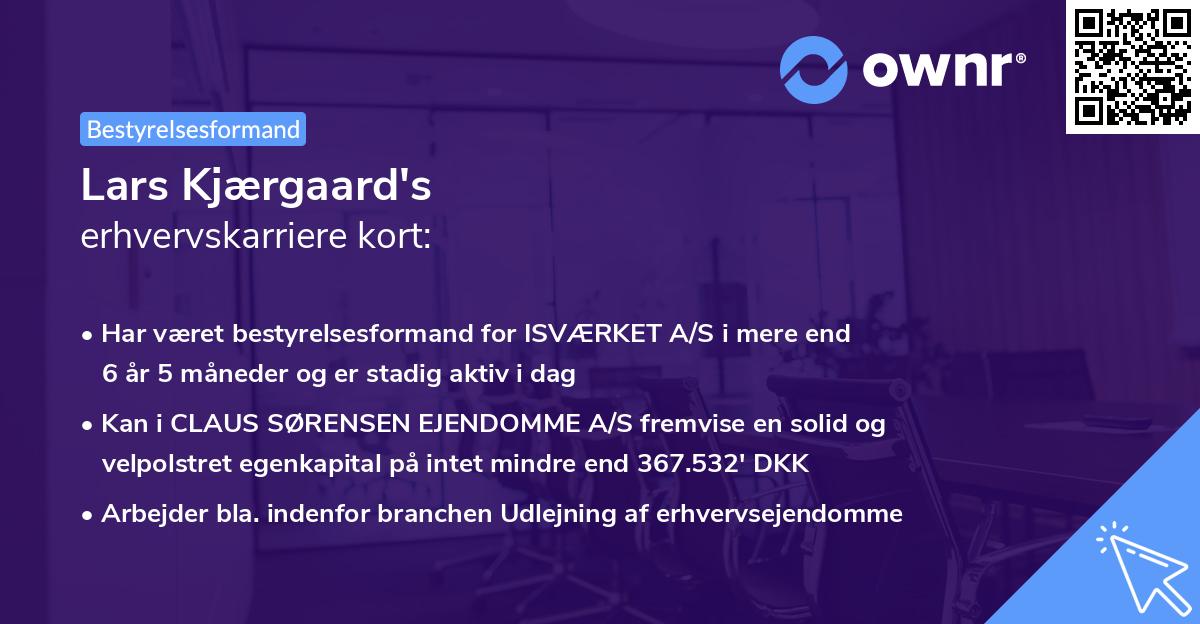 Lars Kjærgaard's erhvervskarriere kort