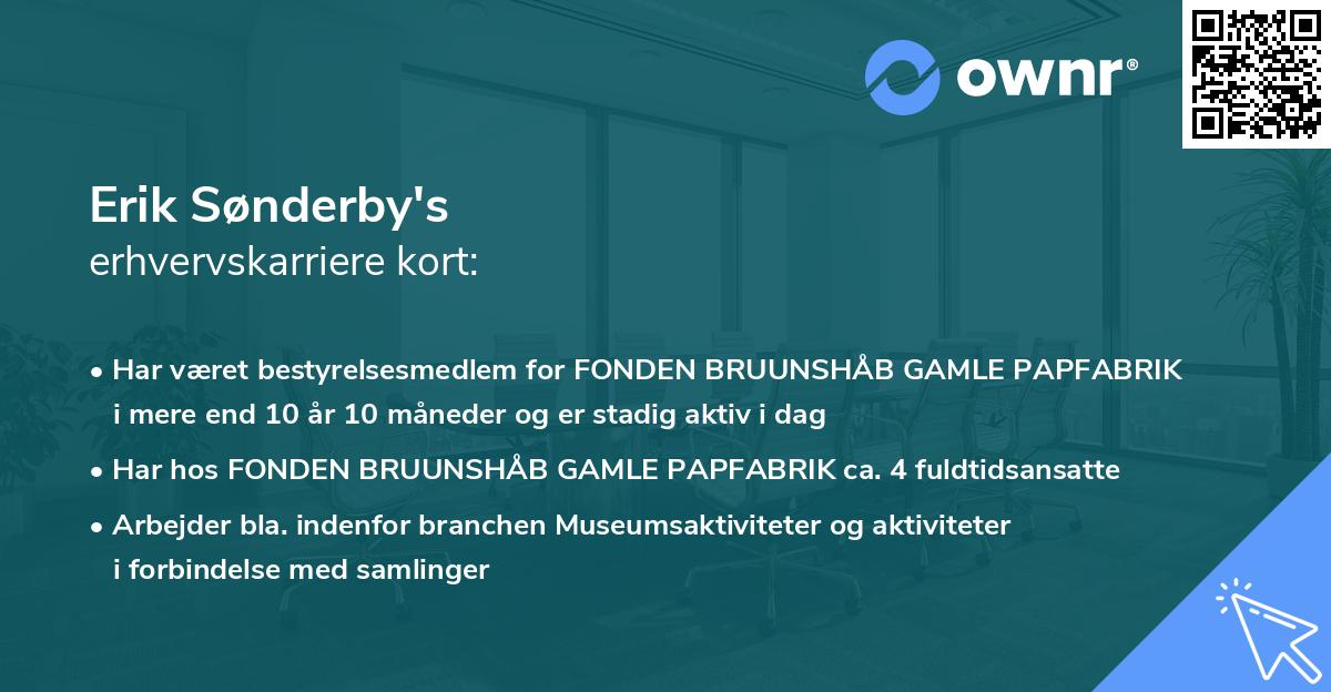 Erik Sønderby's erhvervskarriere kort