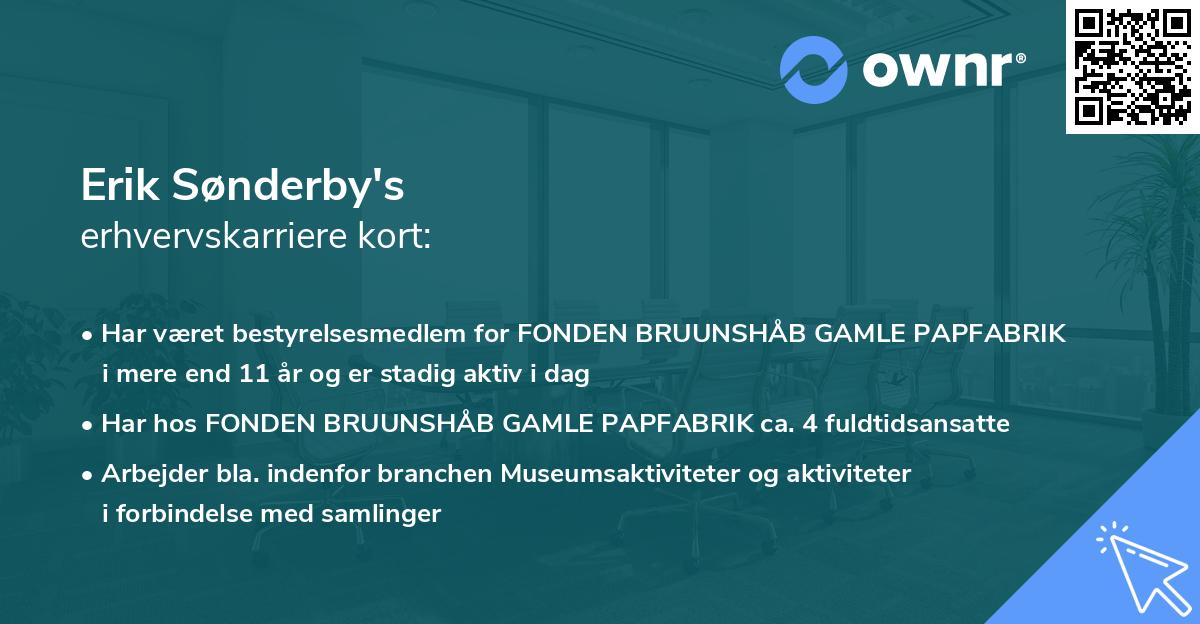 Erik Sønderby's erhvervskarriere kort