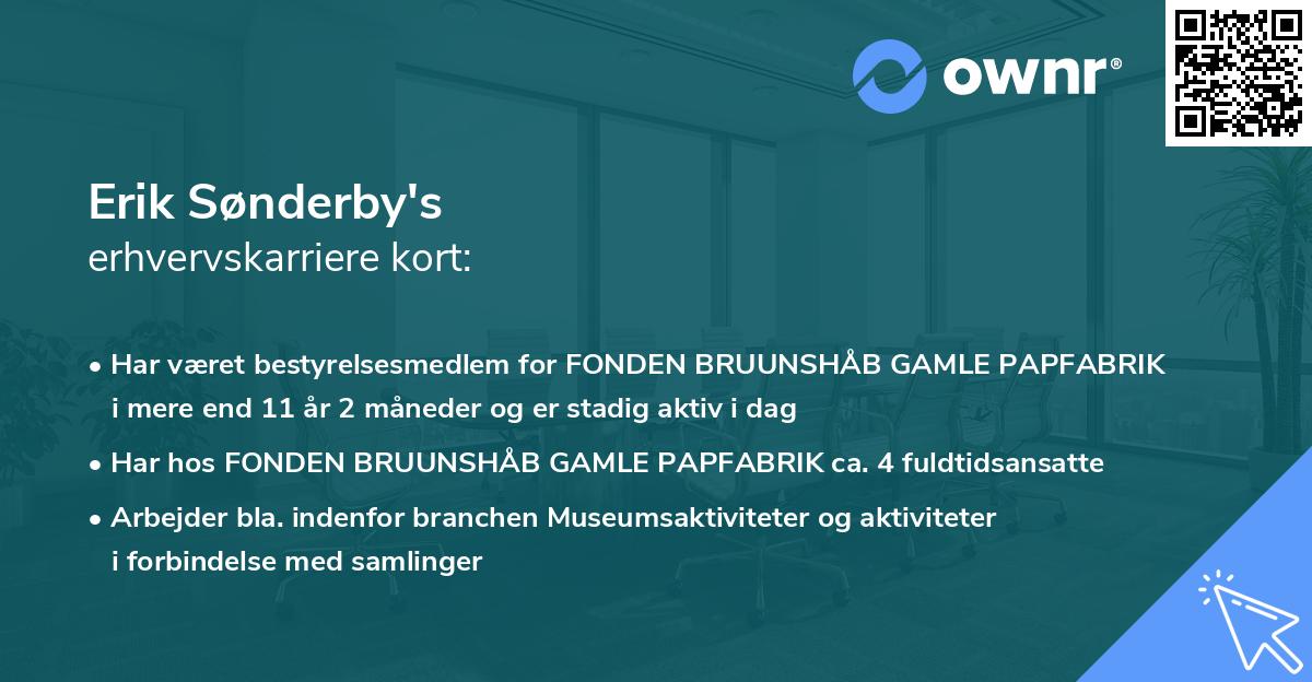 Erik Sønderby's erhvervskarriere kort