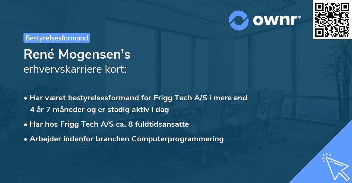 René Mogensen's erhvervskarriere kort
