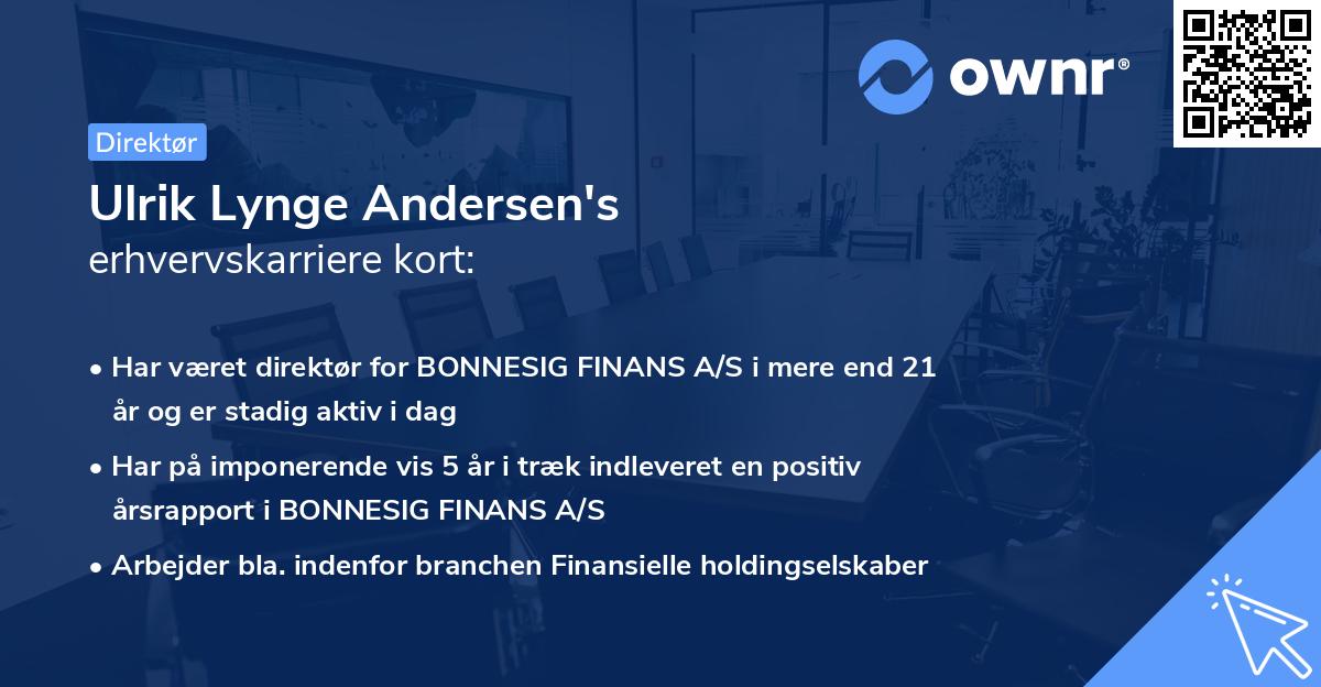 Ulrik Lynge Andersen's erhvervskarriere kort