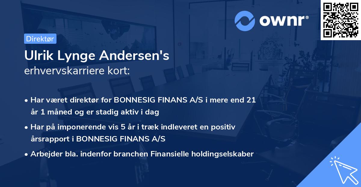 Ulrik Lynge Andersen's erhvervskarriere kort