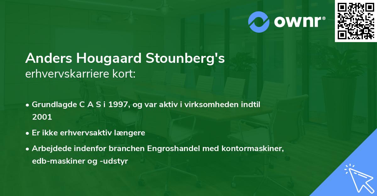 Anders Hougaard Stounberg's erhvervskarriere kort