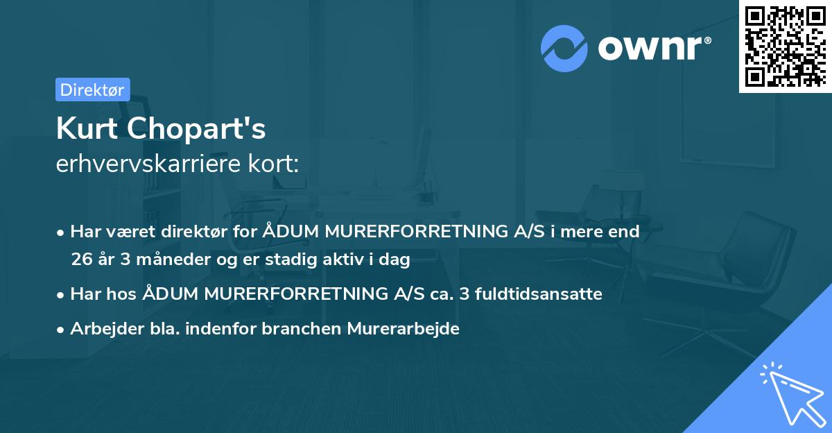 Kurt Chopart's erhvervskarriere kort