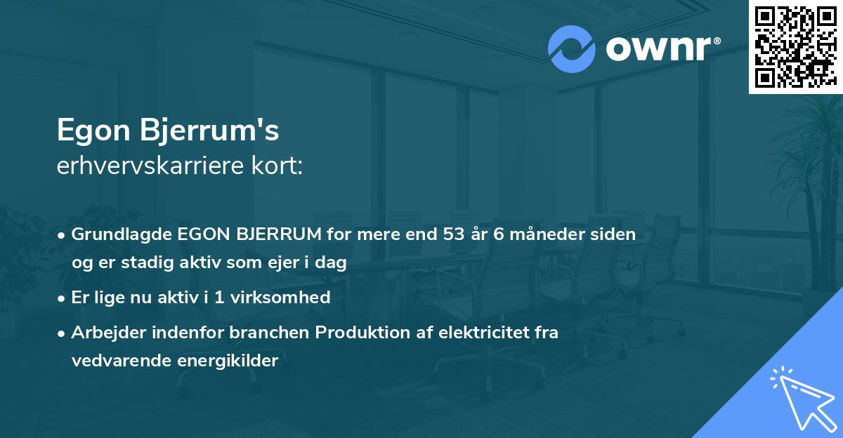 Egon Bjerrum's erhvervskarriere kort