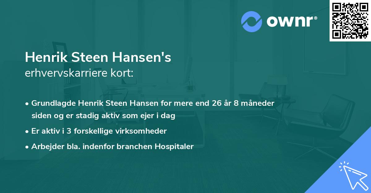 Henrik Steen Hansen's erhvervskarriere kort