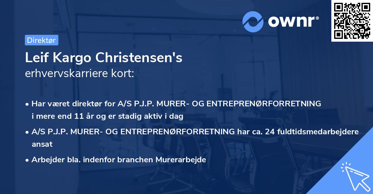 Leif Kargo Christensen's erhvervskarriere kort