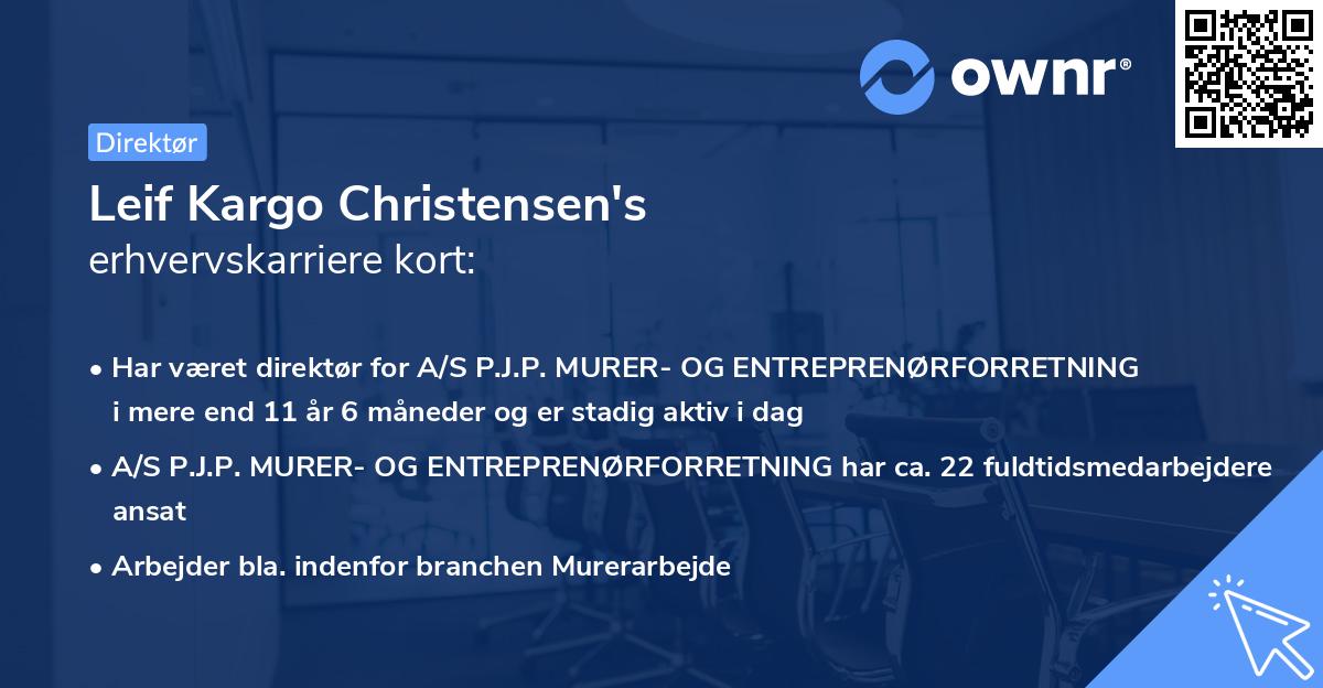 Leif Kargo Christensen's erhvervskarriere kort