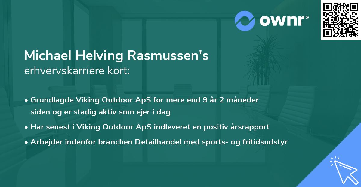 Michael Helving Rasmussen's erhvervskarriere kort