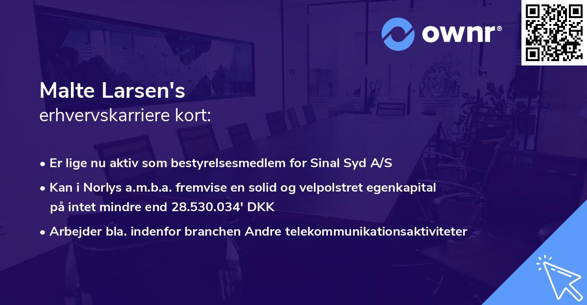 Malte Larsen's erhvervskarriere kort