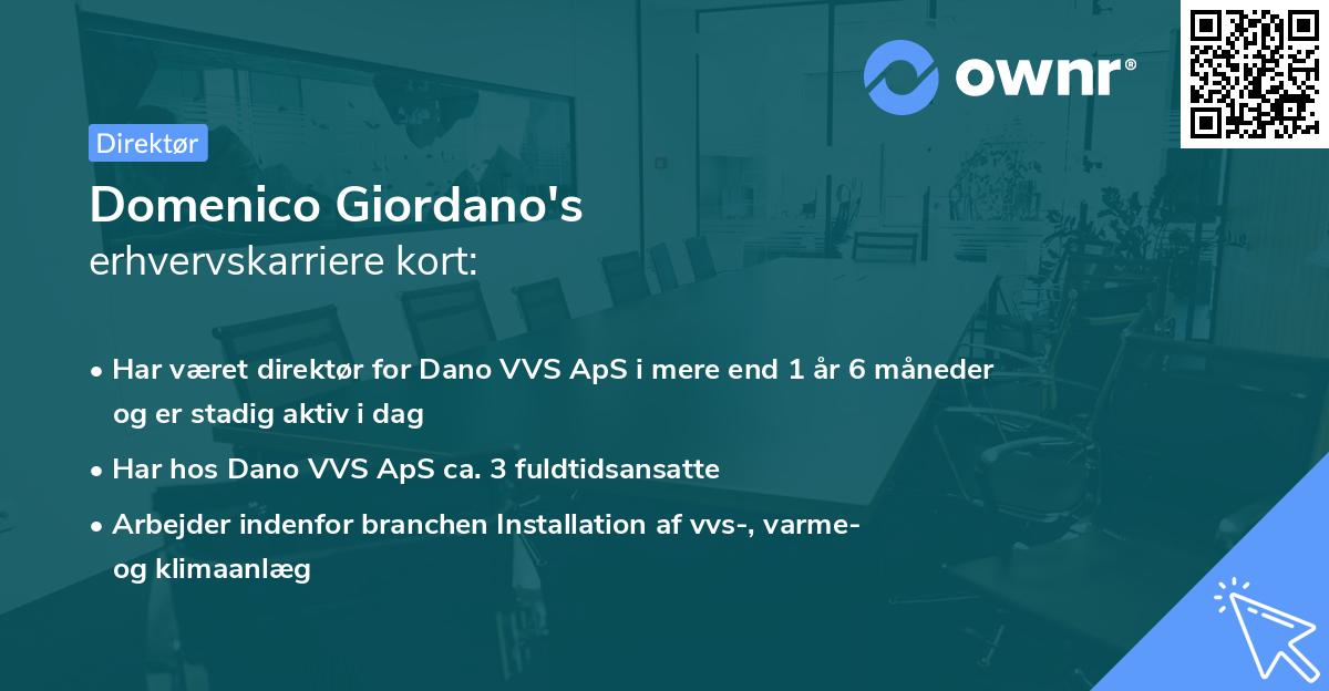Domenico Giordano's erhvervskarriere kort