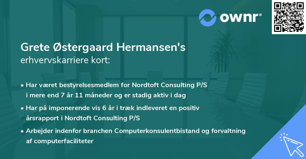 Grete Østergaard Hermansen's erhvervskarriere kort