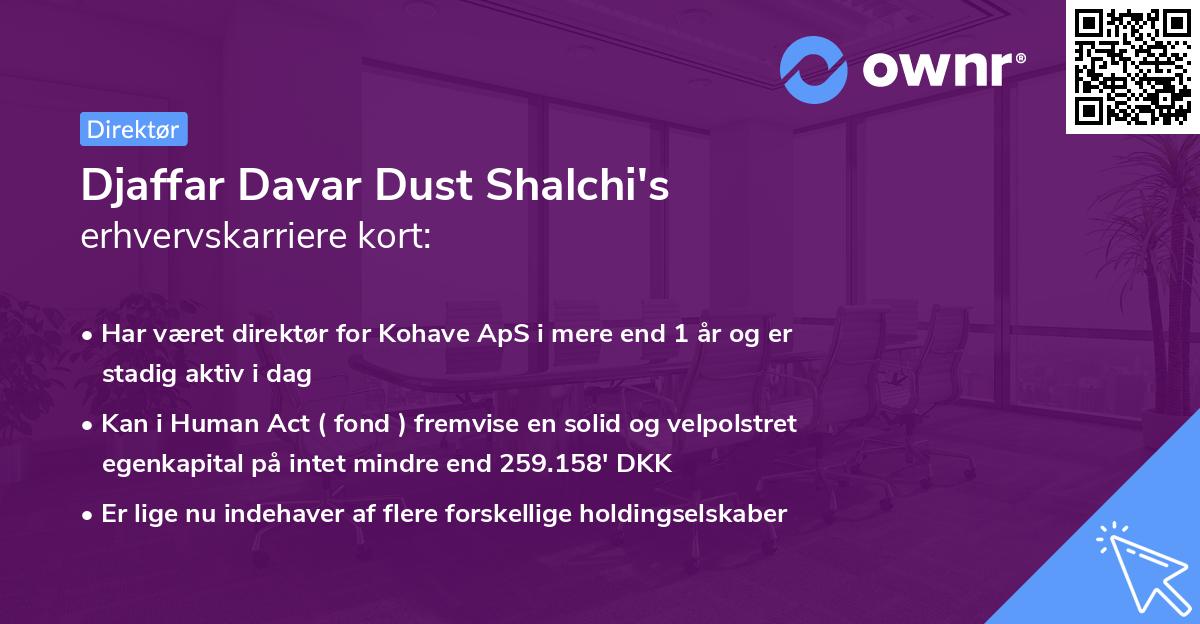 Djaffar Davar Dust Shalchi's erhvervskarriere kort