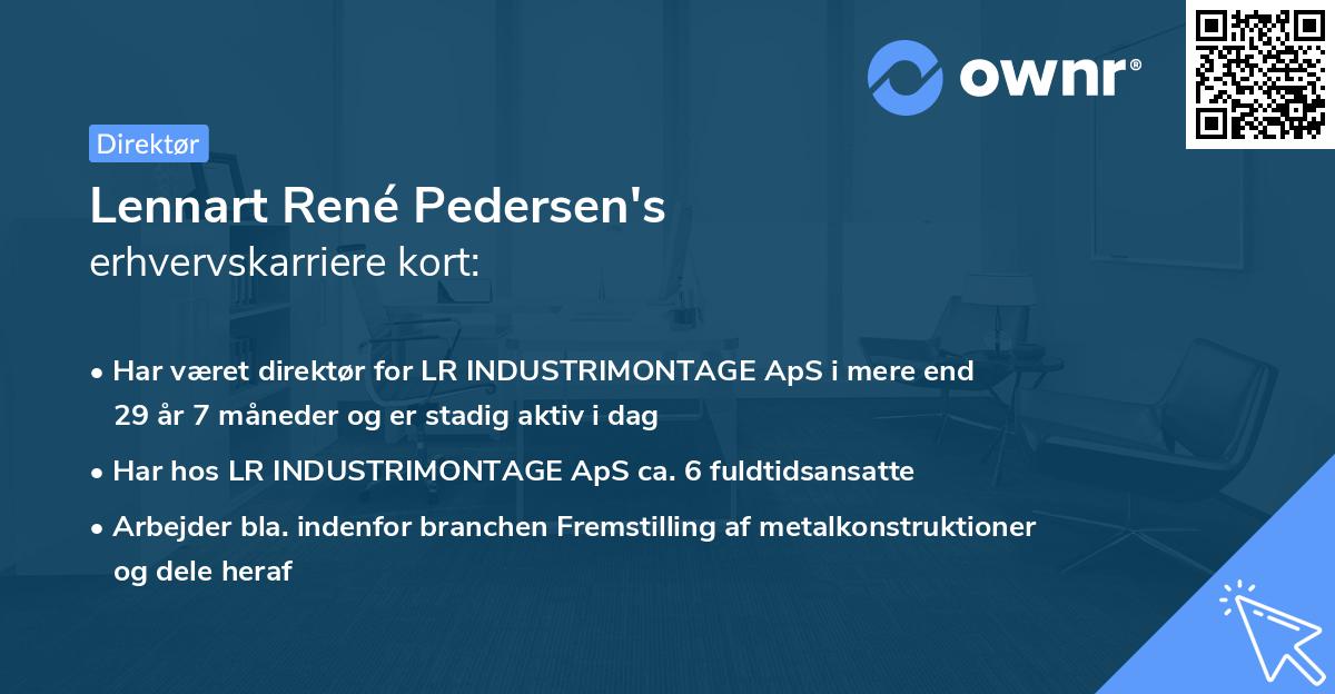 Lennart René Pedersen's erhvervskarriere kort