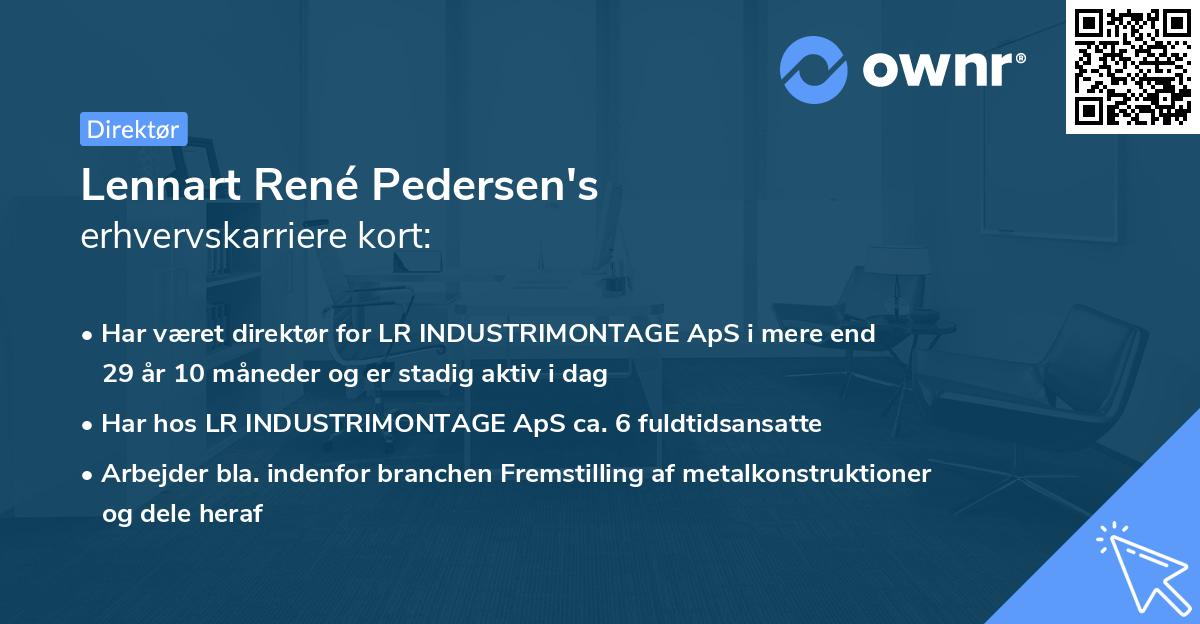 Lennart René Pedersen's erhvervskarriere kort