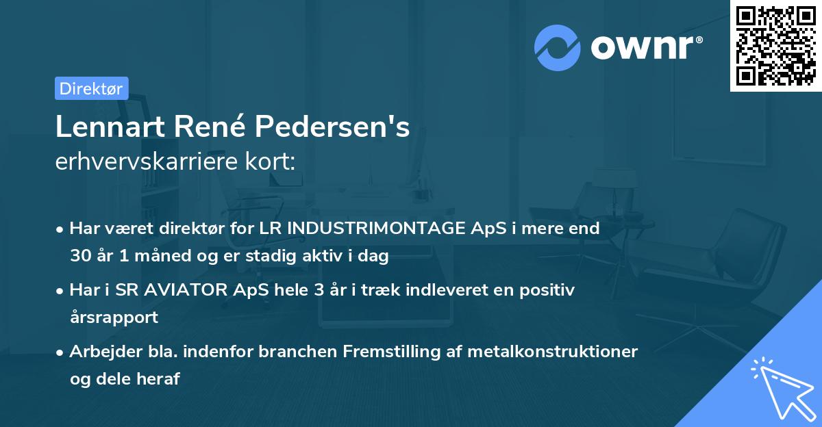 Lennart René Pedersen's erhvervskarriere kort