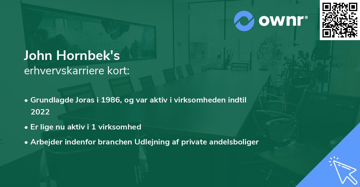 John Hornbek's erhvervskarriere kort