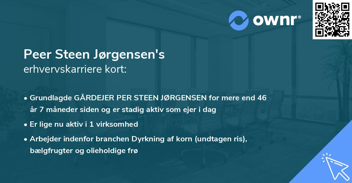 Peer Steen Jørgensen's erhvervskarriere kort