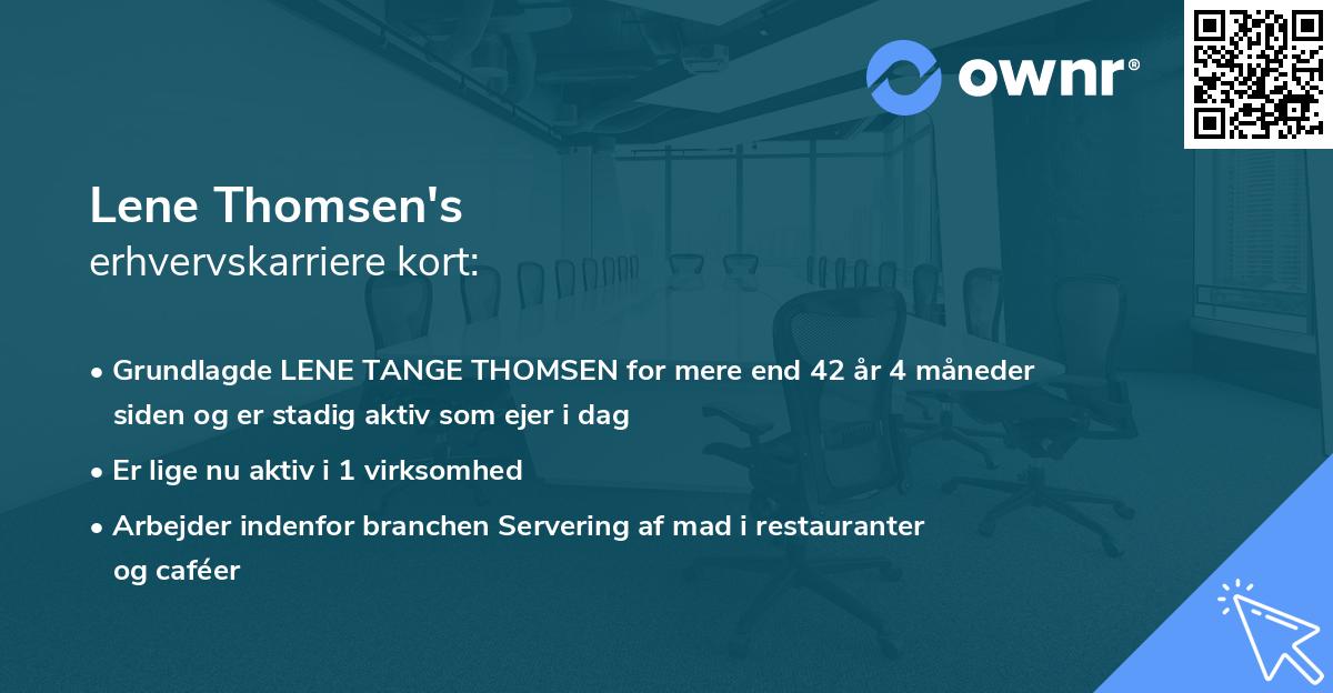 Lene Thomsen's erhvervskarriere kort