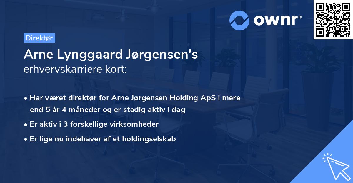 Arne Lynggaard Jørgensen's erhvervskarriere kort