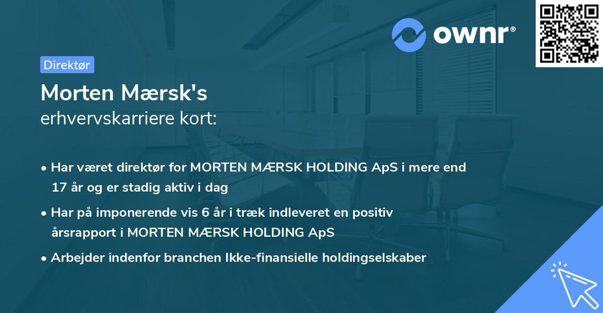 Morten Mærsk's erhvervskarriere kort
