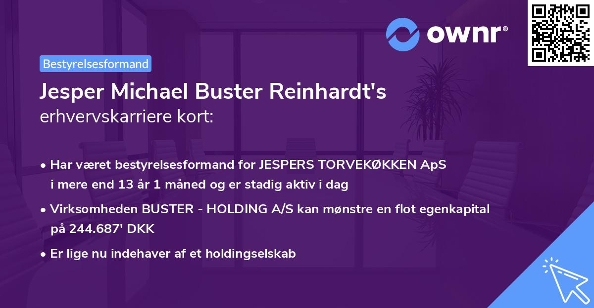 Jesper Michael Buster Reinhardt's erhvervskarriere kort