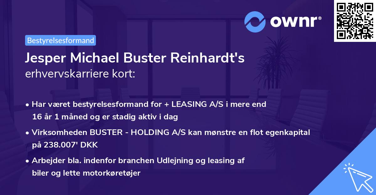 Jesper Michael Buster Reinhardt's erhvervskarriere kort