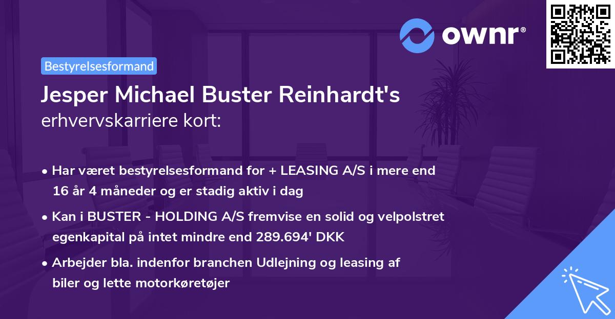Jesper Michael Buster Reinhardt's erhvervskarriere kort