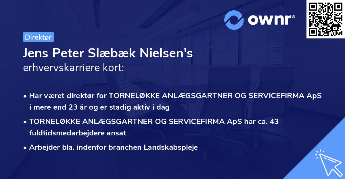 Jens Peter Slæbæk Nielsen's erhvervskarriere kort