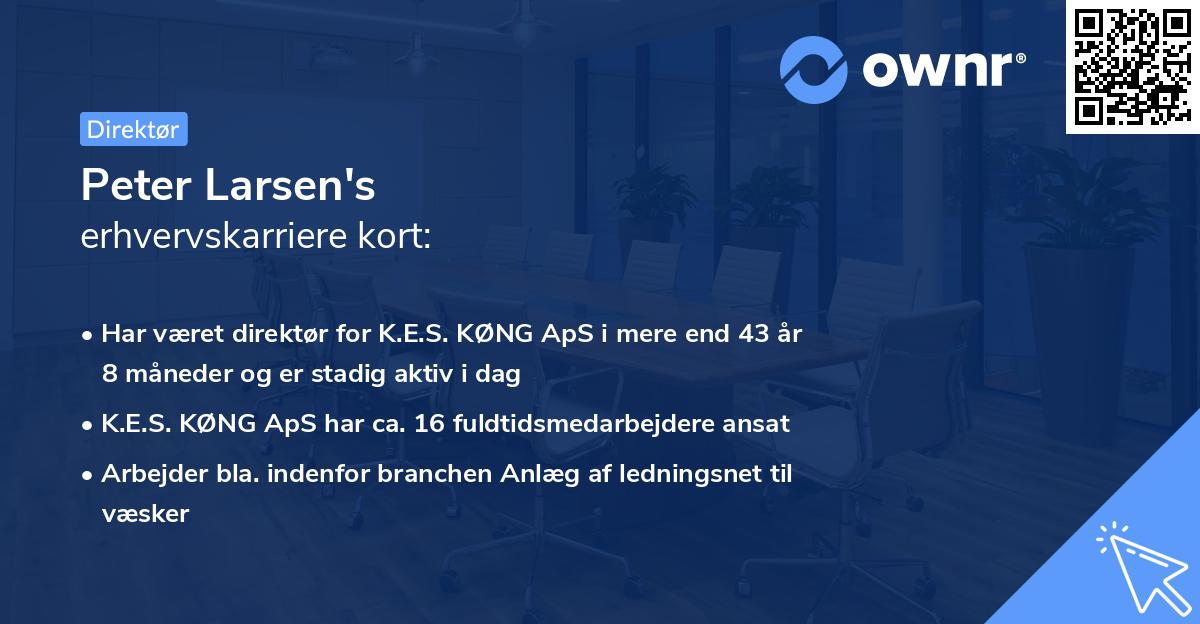 Peter Larsen's erhvervskarriere kort