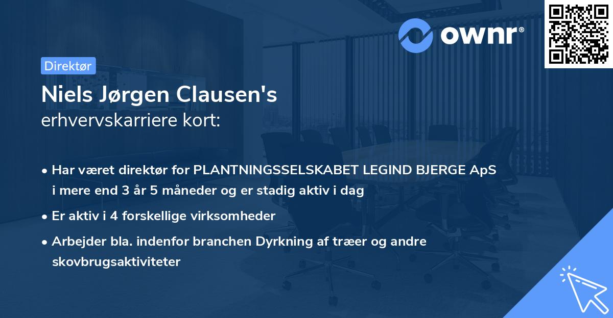Niels Jørgen Clausen's erhvervskarriere kort