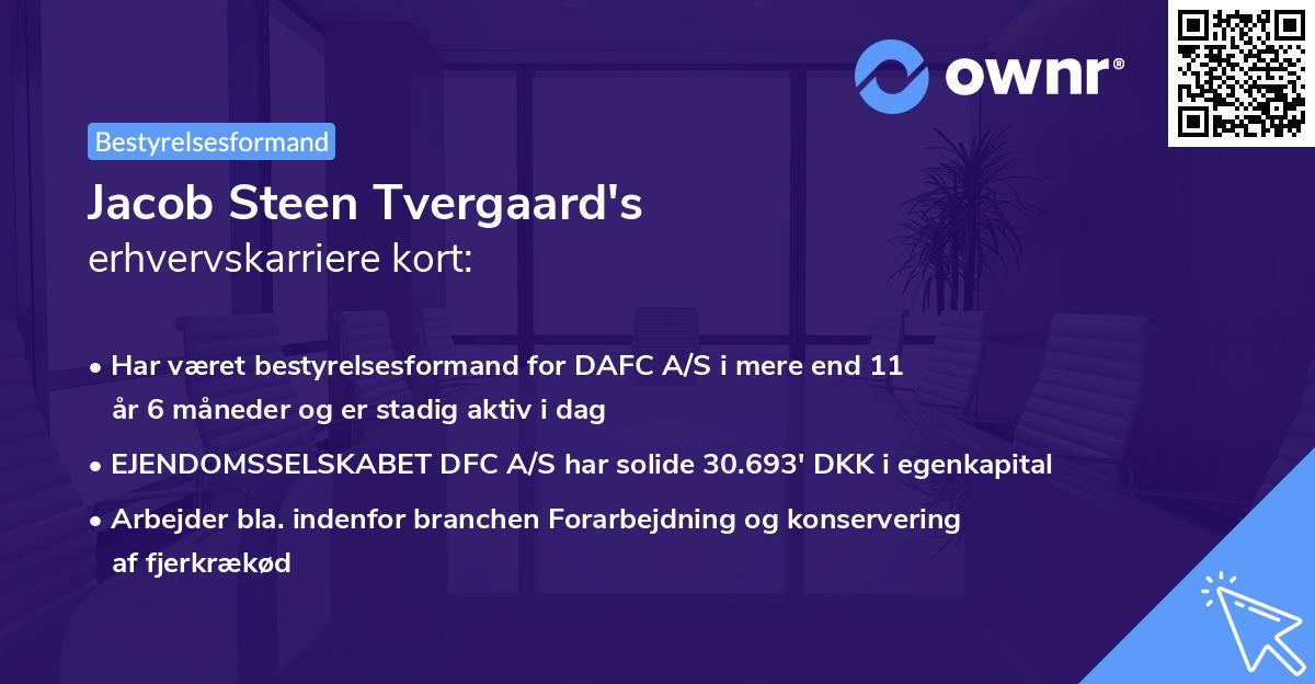 Jacob Steen Tvergaard's erhvervskarriere kort