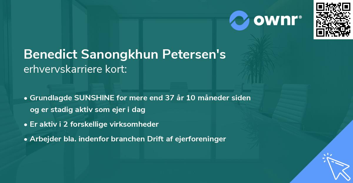Benedict Sanongkhun Petersen's erhvervskarriere kort