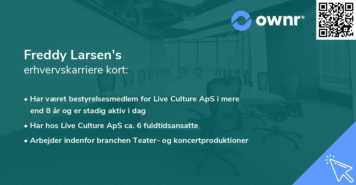 Freddy Larsen's erhvervskarriere kort