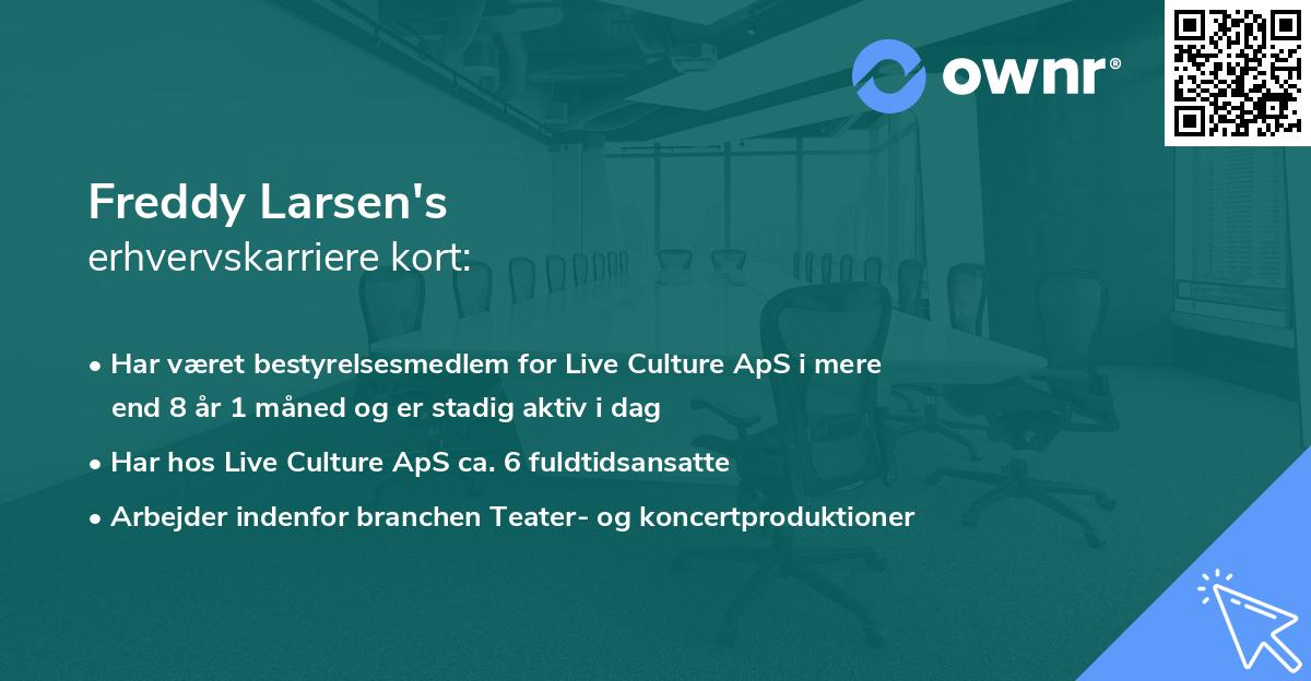 Freddy Larsen's erhvervskarriere kort